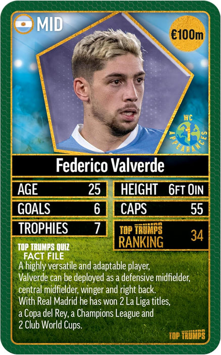 Top Trumps World Football Stars Top 200 Card Game Pack 5, Play with Ronaldo, Kevin De Bruyne, Putellas and Paredes, educational gift for ages 6 plus