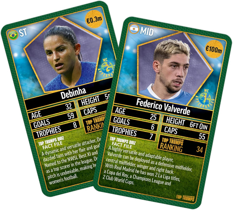 Top Trumps World Football Stars Top 200 Card Game Pack 5, Play with Ronaldo, Kevin De Bruyne, Putellas and Paredes, educational gift for ages 6 plus