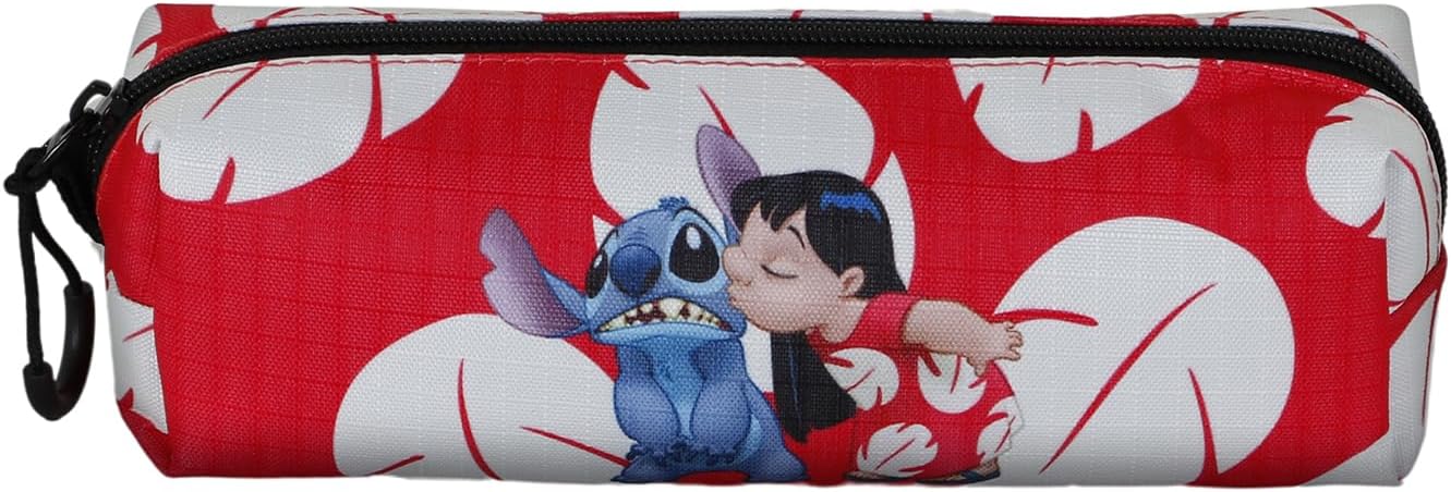 Lilo and Stitch Kiss-Fan Square Pencil Case 2.2, Red, 22 x 9 cm
