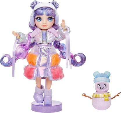 Rainbow High Winter Wonderland - Violet (Purple) - 28 cm Fashion Doll, With Hidden Magic Snow That Puffs Up with Water, Comes with A Snowman Kit, Suitable For Kids Ages 4-12 Years Old and Collectors