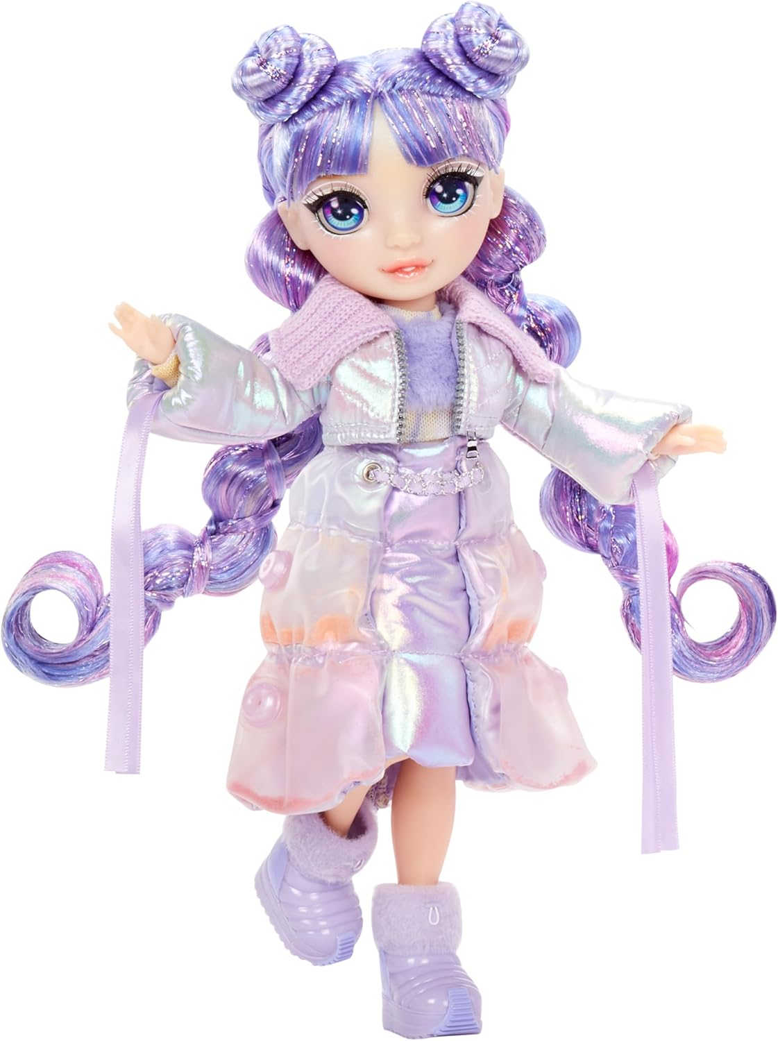 Rainbow High Winter Wonderland - Violet (Purple) - 28 cm Fashion Doll, With Hidden Magic Snow That Puffs Up with Water, Comes with A Snowman Kit, Suitable For Kids Ages 4-12 Years Old and Collectors