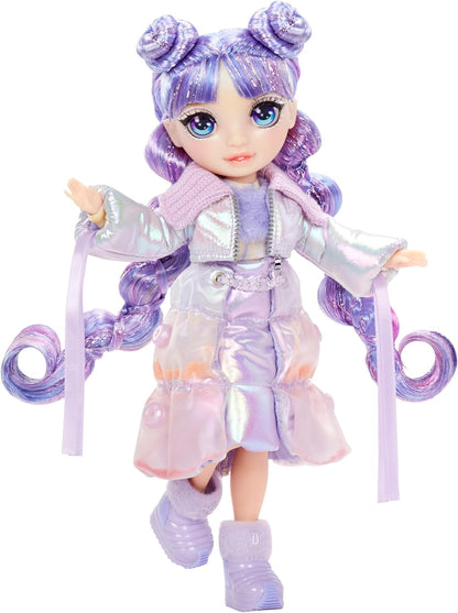 Rainbow High Winter Wonderland - Violet (Purple) - 28 cm Fashion Doll, With Hidden Magic Snow That Puffs Up with Water, Comes with A Snowman Kit, Suitable For Kids Ages 4-12 Years Old and Collectors