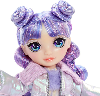 Rainbow High Winter Wonderland - Violet (Purple) - 28 cm Fashion Doll, With Hidden Magic Snow That Puffs Up with Water, Comes with A Snowman Kit, Suitable For Kids Ages 4-12 Years Old and Collectors