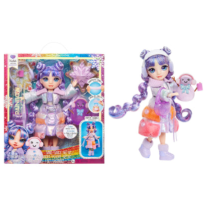 Rainbow High Winter Wonderland - Violet (Purple) - 28 cm Fashion Doll, With Hidden Magic Snow That Puffs Up with Water, Comes with A Snowman Kit, Suitable For Kids Ages 4-12 Years Old and Collectors