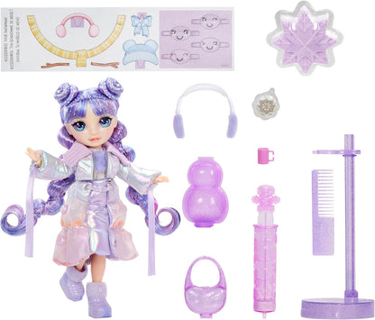 Rainbow High Winter Wonderland - Violet (Purple) - 28 cm Fashion Doll, With Hidden Magic Snow That Puffs Up with Water, Comes with A Snowman Kit, Suitable For Kids Ages 4-12 Years Old and Collectors