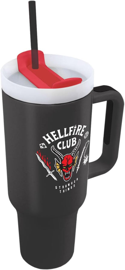 STRANGER THINGS Hellfire Club 40oz/1200ML Tumbler - Double-Wall Vacuum Insulation, Keeps Cold Up to 11 Hours, Hot Up to 7 Hours, SMART DESIGN FEATURES, BPA-Free for Safe and Stylish Use