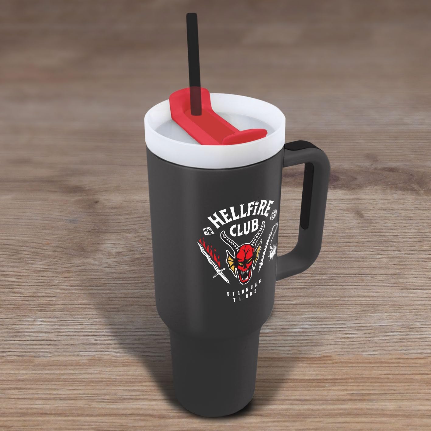 STRANGER THINGS Hellfire Club 40oz/1200ML Tumbler - Double-Wall Vacuum Insulation, Keeps Cold Up to 11 Hours, Hot Up to 7 Hours, SMART DESIGN FEATURES, BPA-Free for Safe and Stylish Use