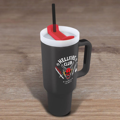 STRANGER THINGS Hellfire Club 40oz/1200ML Tumbler - Double-Wall Vacuum Insulation, Keeps Cold Up to 11 Hours, Hot Up to 7 Hours, SMART DESIGN FEATURES, BPA-Free for Safe and Stylish Use