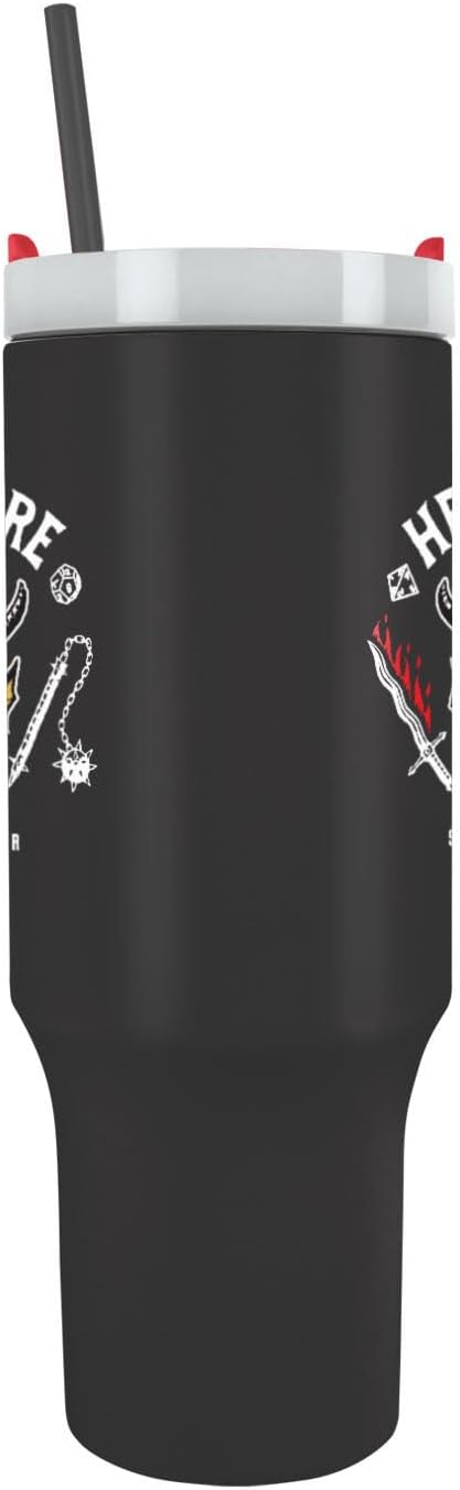 STRANGER THINGS Hellfire Club 40oz/1200ML Tumbler - Double-Wall Vacuum Insulation, Keeps Cold Up to 11 Hours, Hot Up to 7 Hours, SMART DESIGN FEATURES, BPA-Free for Safe and Stylish Use