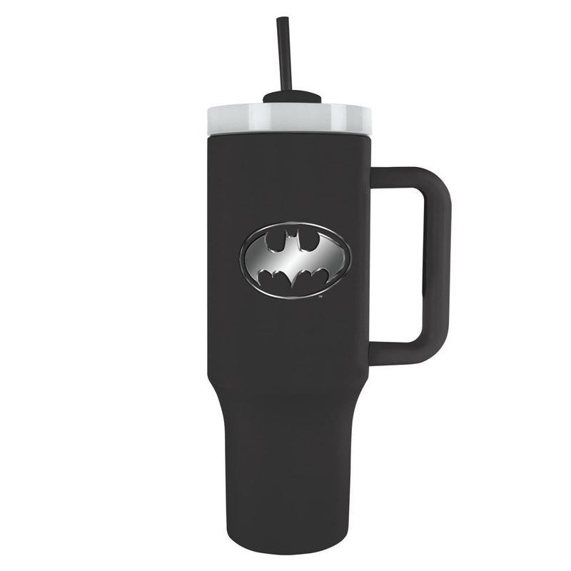 Pyramid International BATMAN Bat Emblem 40oz/1200ML Tumbler - Double-Wall Vacuum Insulation, Keeps Cold Up to 11 Hours, Hot Up to 7 Hours, SMART DESIGN FEATURES, BPA-Free for Super Fans on the Go