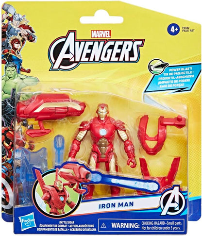 Marvel Epic Hero Series Battle Gear Iron Man Action Figure, 4-Inch, Avengers Super Hero Toys for Kids Ages 4 and Up