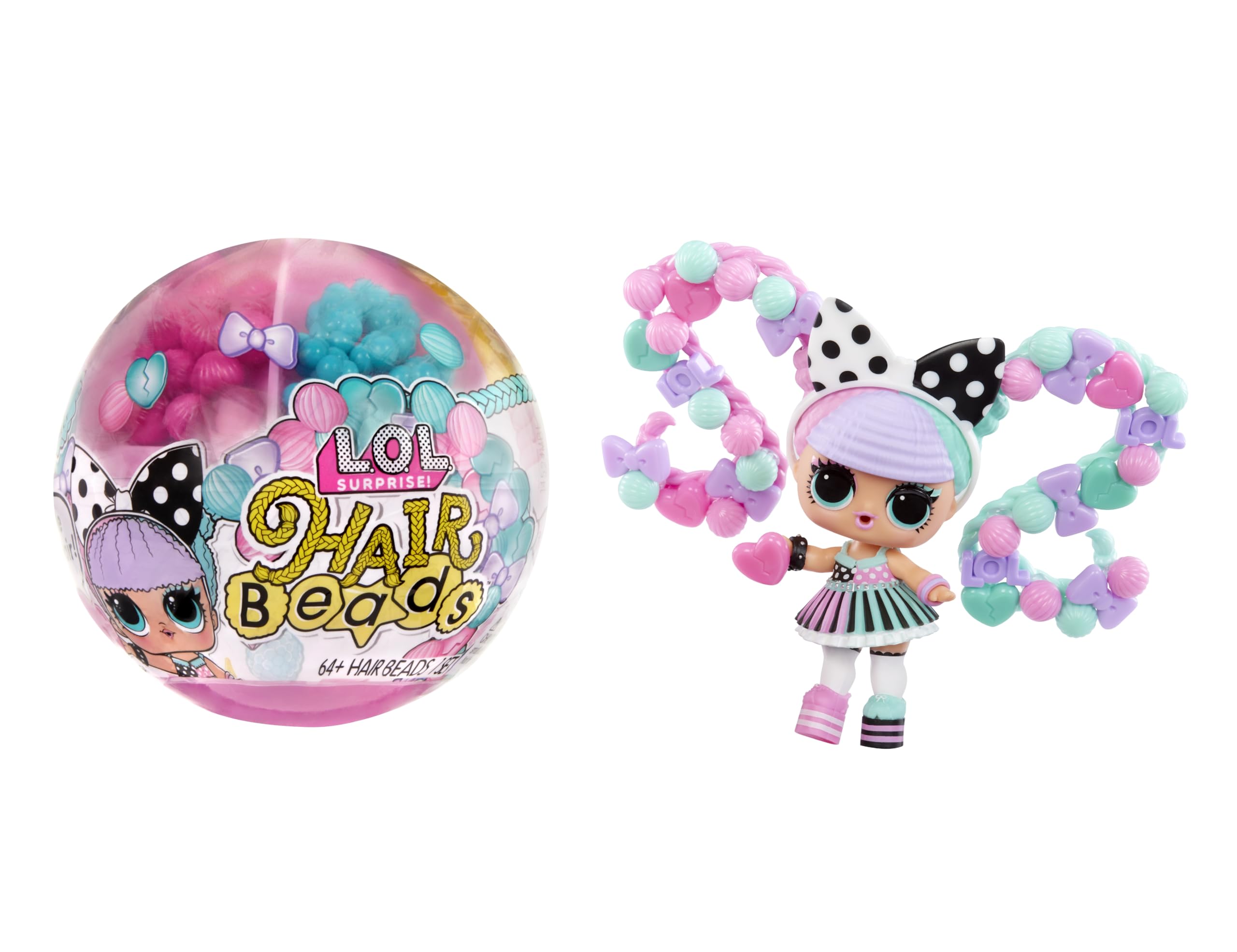 L.O.L. Surprise! Hair Beads Tots - Collectible Doll with 60+ Hair Beads - Hair Beads Doll with DIY Hairstyles - Suitable for Girls and Boys Ages 4+