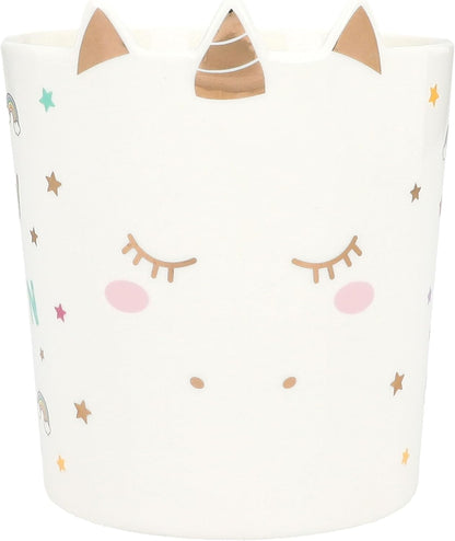 Depesche 13069 Ylvi Mug bianca con stampa e scritta unicorno dorata, tazza in porcellana con manico rosa, capacità circa 300 ml, Multicolore