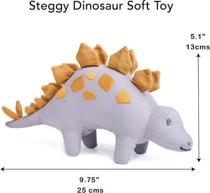 ThreadBear Toys & Gifts Steggy Linen Dinosaur Toy - Fabric Soft Toy Steoasaurus For Kids