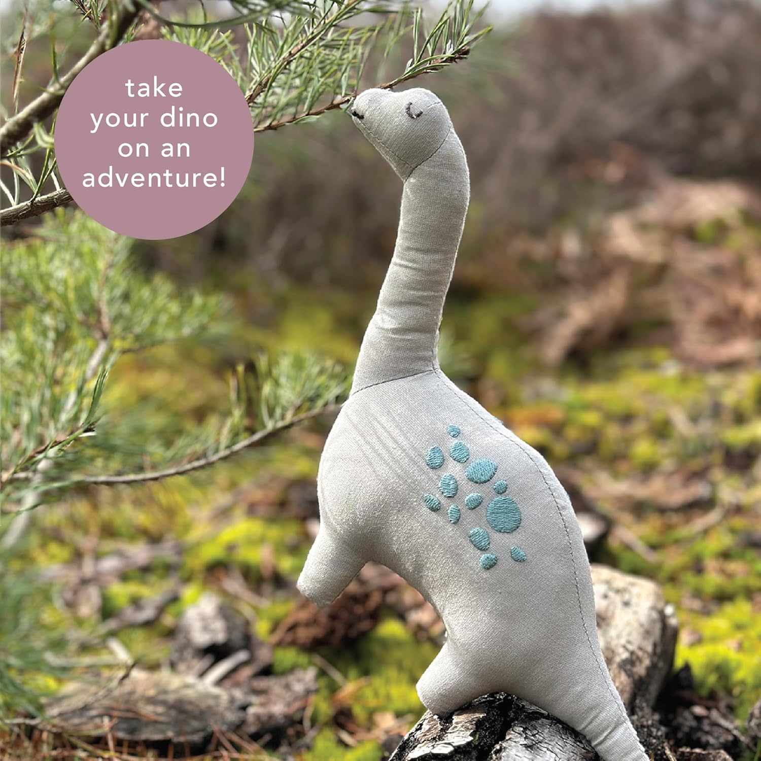 ThreadBear Toys & Gifts Brontosaurus Linen Dinosaur Toy - Fabric Soft Toy Brontosaurus For Kids