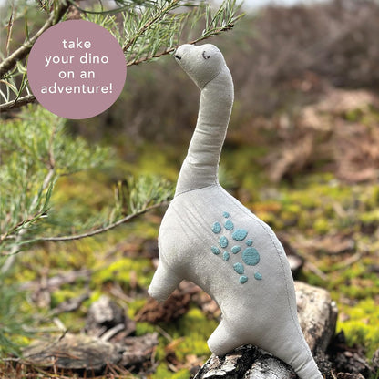 ThreadBear Toys & Gifts Brontosaurus Linen Dinosaur Toy - Fabric Soft Toy Brontosaurus For Kids