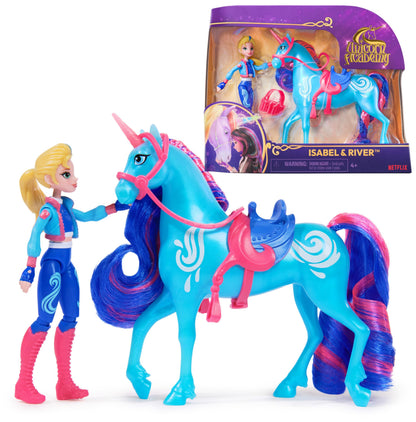 Unicorn Academy, Isabel & River Set with 2 Riding Accessories and Hair Styling Tool, Dolls and Unicorn Toys for Girls Aged 4 and up