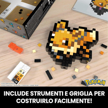 MEGA Pokémon Pixel Art Eevee Bloques de construcción, estilo retro basado en el videojuego de los 90, 323 piezas, juguete para coleccionistas +13 años (HTH78)
