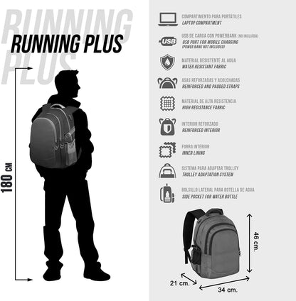 Disney Plus Running Backpack, Blue, One Size