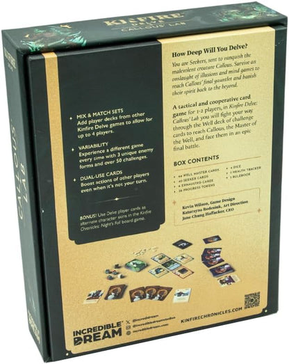 Incredible Dream Kinfire Delve: Callous' Lab | Quick-to-Table Cooperative Dungeon-Crawling Card Game | Affordable, Streamlined Fantasy Adventure | Ages 14 and Up | Made