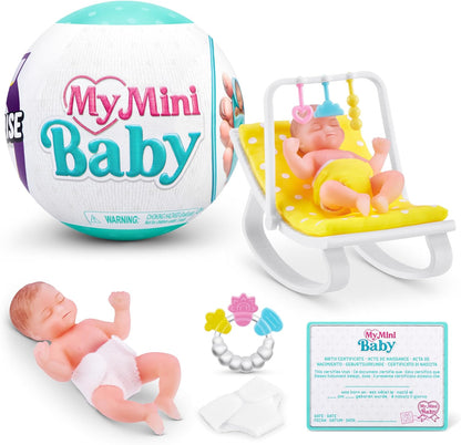 5 Surprise My Mini Baby Series 1, Single Capsule, By ZURU, Collectible Mystery Capsule, Toy for Girls, Realistic Miniature Baby, Playset and Accessories (Single Capsule) Series 1 Single Capsule