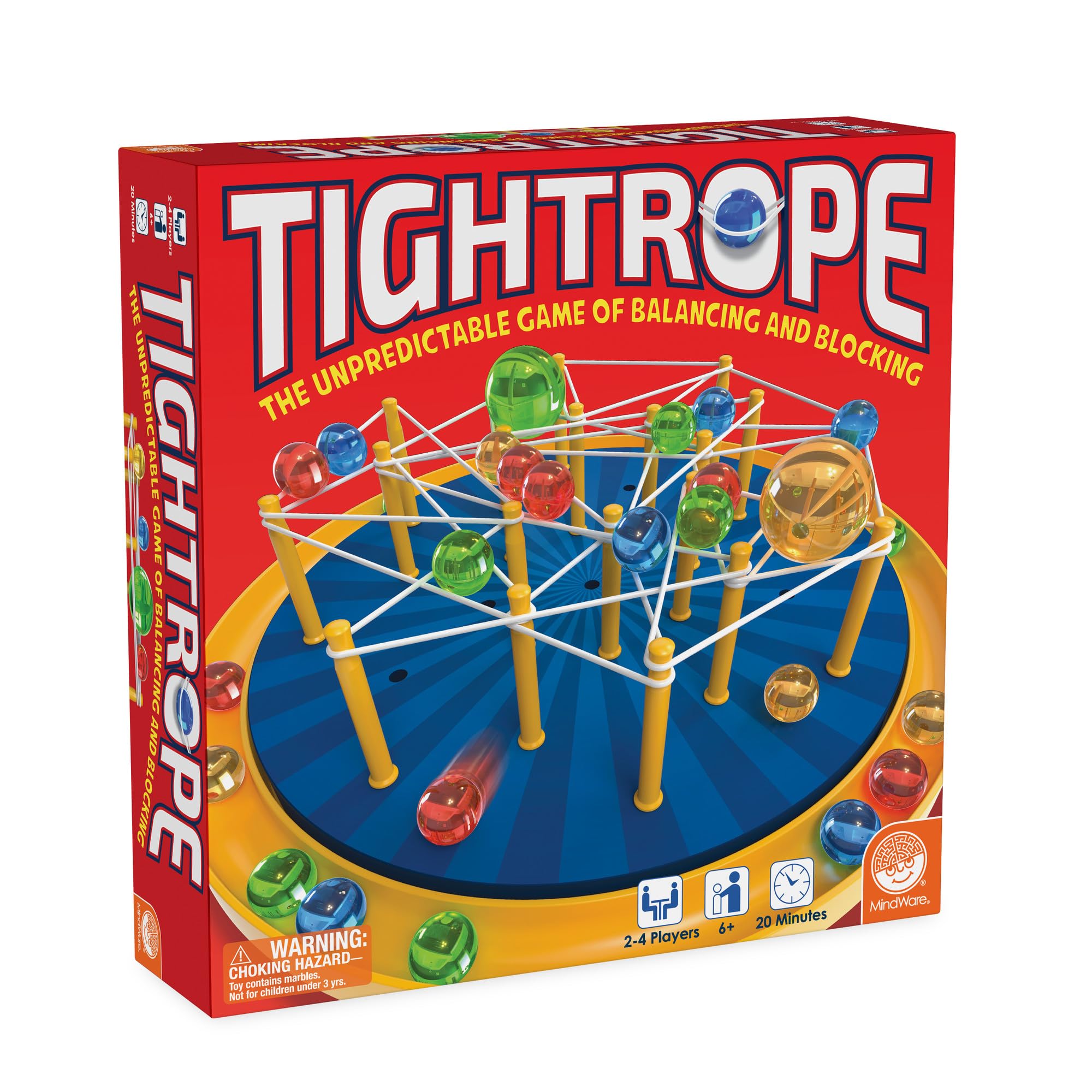 MindWare Tightrope - Juego de mesa de estrategia, emocionantes juegos familiares para niños y adultos, mejora la toma de decisiones y la coordinación ojo-mano, diversión para aulas, 2-4 jugadores