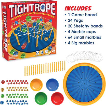 MindWare Tightrope - Juego de mesa de estrategia, emocionantes juegos familiares para niños y adultos, mejora la toma de decisiones y la coordinación ojo-mano, diversión para aulas, 2-4 jugadores