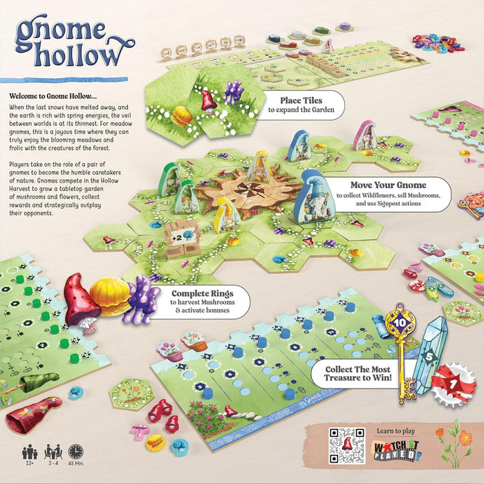 USAopoly | Gnome Hollow | Board Game | Ages 12+ | 2-4 Players | 45 Minutes Playing Time