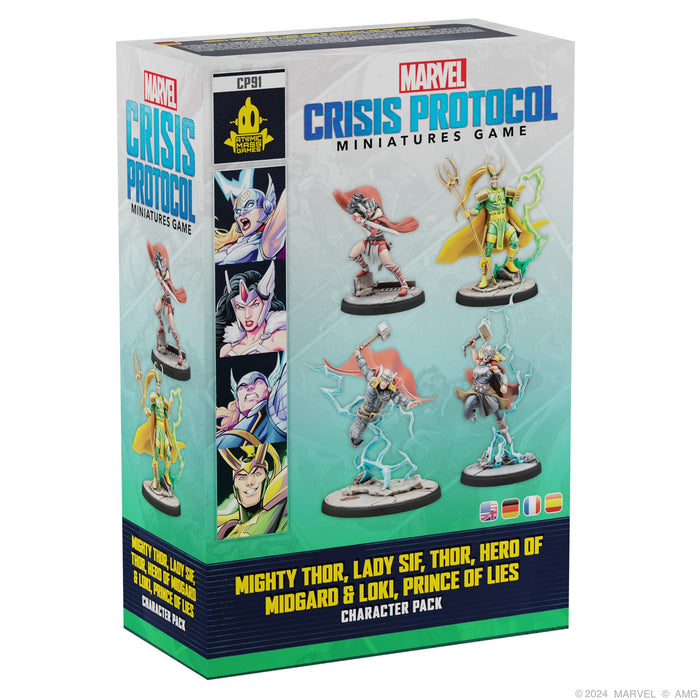 Atomic Mass Games | Marvel Crisis Protocol: Mighty Thor, Lady SIF, Thor & Loki | A Partir de 14 Años | para 2 Jugadores | 90 Minutos por Partida | Multilenguaje (Incluye Español