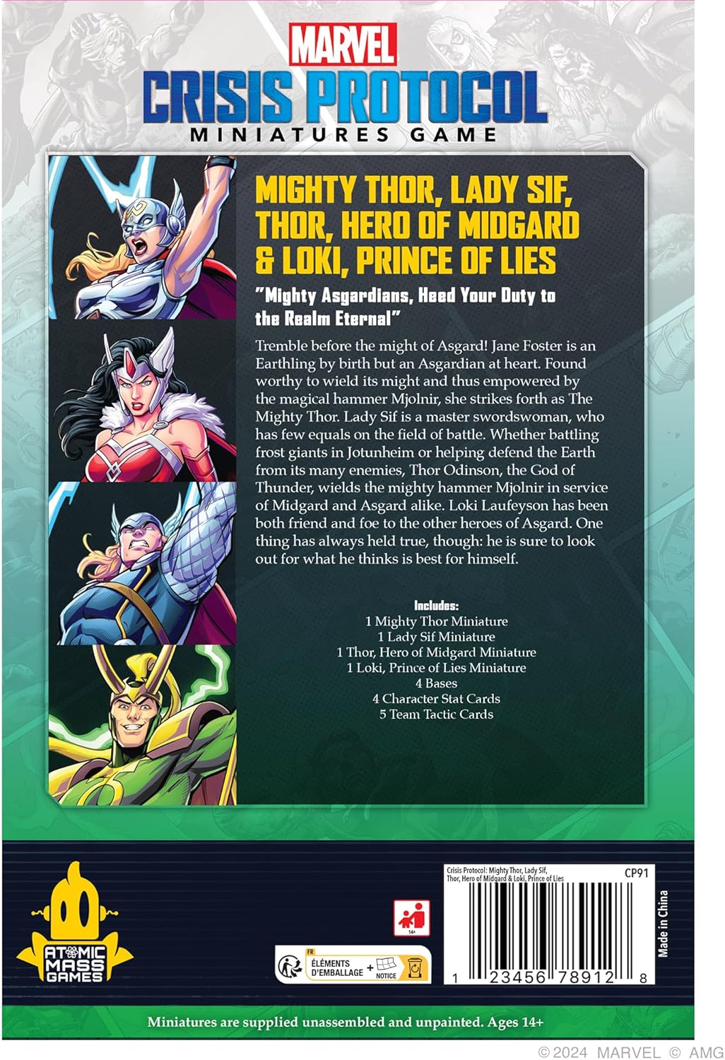 Atomic Mass Games | Marvel Crisis Protocol: Mighty Thor, Lady SIF, Thor & Loki | A Partir de 14 Años | para 2 Jugadores | 90 Minutos por Partida | Multilenguaje (Incluye Español
