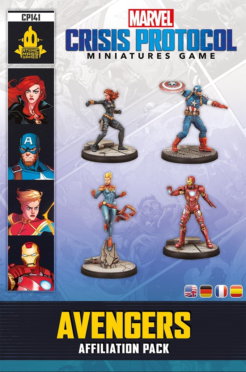 Atomic Mass Games | Marvel Crisis Protocol: Avengers | Affiliation Pack | Juego de Miniaturas | A Partir de 14 Años | para 2 Jugadores | 90 Minutos por Partida | Multilenguaje (Incluye Español