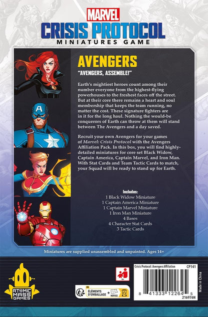 Atomic Mass Games | Marvel Crisis Protocol: Avengers | Affiliation Pack | Juego de Miniaturas | A Partir de 14 Años | para 2 Jugadores | 90 Minutos por Partida | Multilenguaje (Incluye Español