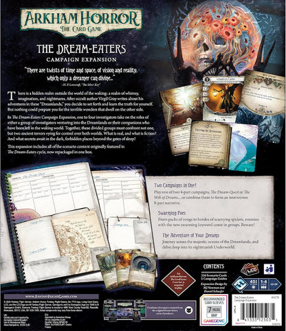 Fantasy Flight Games | Arkham Horror: The Dream-Eaters Campaign Expansion | Cooperative Card Game | Ages 14+ | 1-4 Players | 1-2 Hours Playing Time