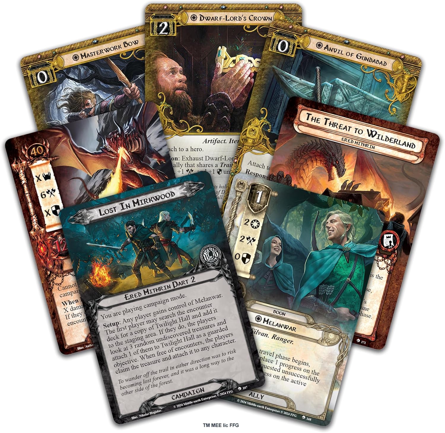 Fantasy Flight Games | The Lord of the Rings - Ered Mithrin Campaign Expansion | Card Game | Ages 14+ | 1-4 Players | 30-90 Minutes Playing Time