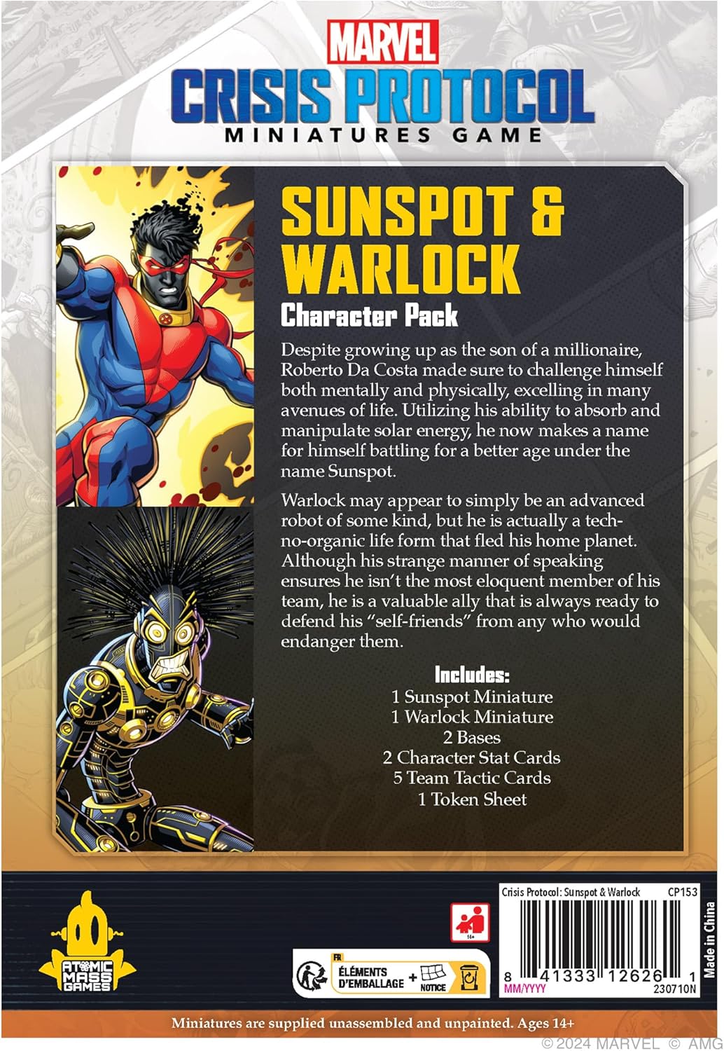 Atomic Mass Games | Marvel Crisis Protocol: Sunspot & Warlock | Expansión de Miniaturas | A Partir de 14 Años | para 2 Jugadores | 90 Minutos por Partida | Multilenguaje (Incluye Español