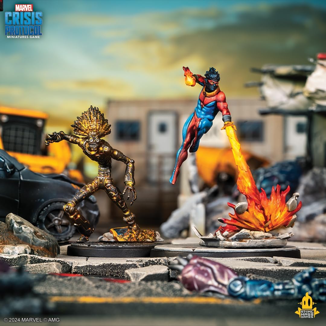 Atomic Mass Games | Marvel Crisis Protocol: Sunspot & Warlock | Expansión de Miniaturas | A Partir de 14 Años | para 2 Jugadores | 90 Minutos por Partida | Multilenguaje (Incluye Español