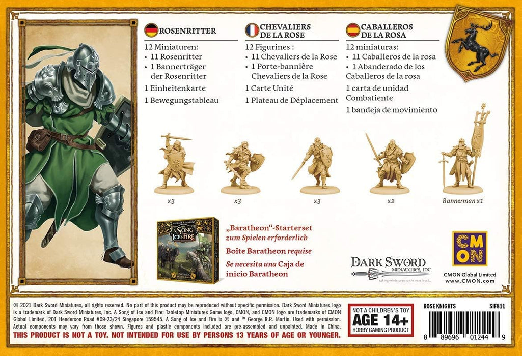 Asmodee | CMON | A Song of Ice & Fire – Rose Knight | Expansion | Tabletop | 2 Players | From 14+ Years | 45+ Minutes | German | Multilingual