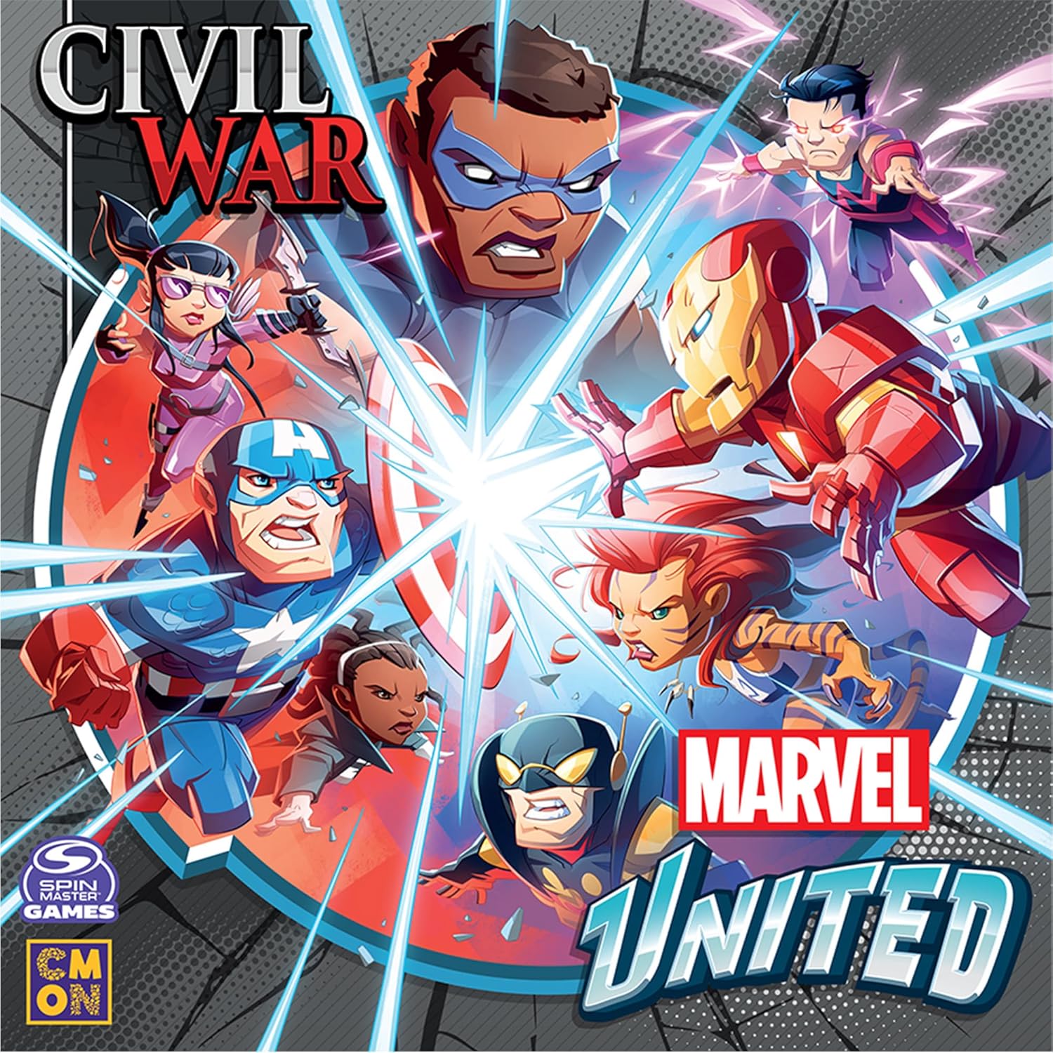 Marvel United: Civil War Expansion - Tabletop Miniatures Strategy Game, Cooperative Superhero Game for Kids & Adults, Ages 14+, 2-6 Players, 45 Min Playtime, Made by CMON