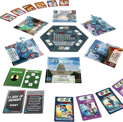 Marvel United: Civil War Expansion - Tabletop Miniatures Strategy Game, Cooperative Superhero Game for Kids & Adults, Ages 14+, 2-6 Players, 45 Min Playtime, Made by CMON