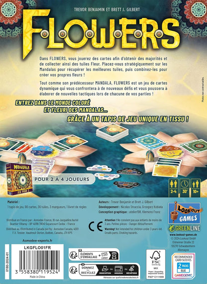Lookout | Flowers: A Mandala Game | Board Game | Ages 10+ | 2-4 Players | 20-30 Minutes Playing Time