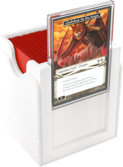 Gamegenic | Squire Plus 100+ XL Convertible White Commander Deck Box | Card Holder
