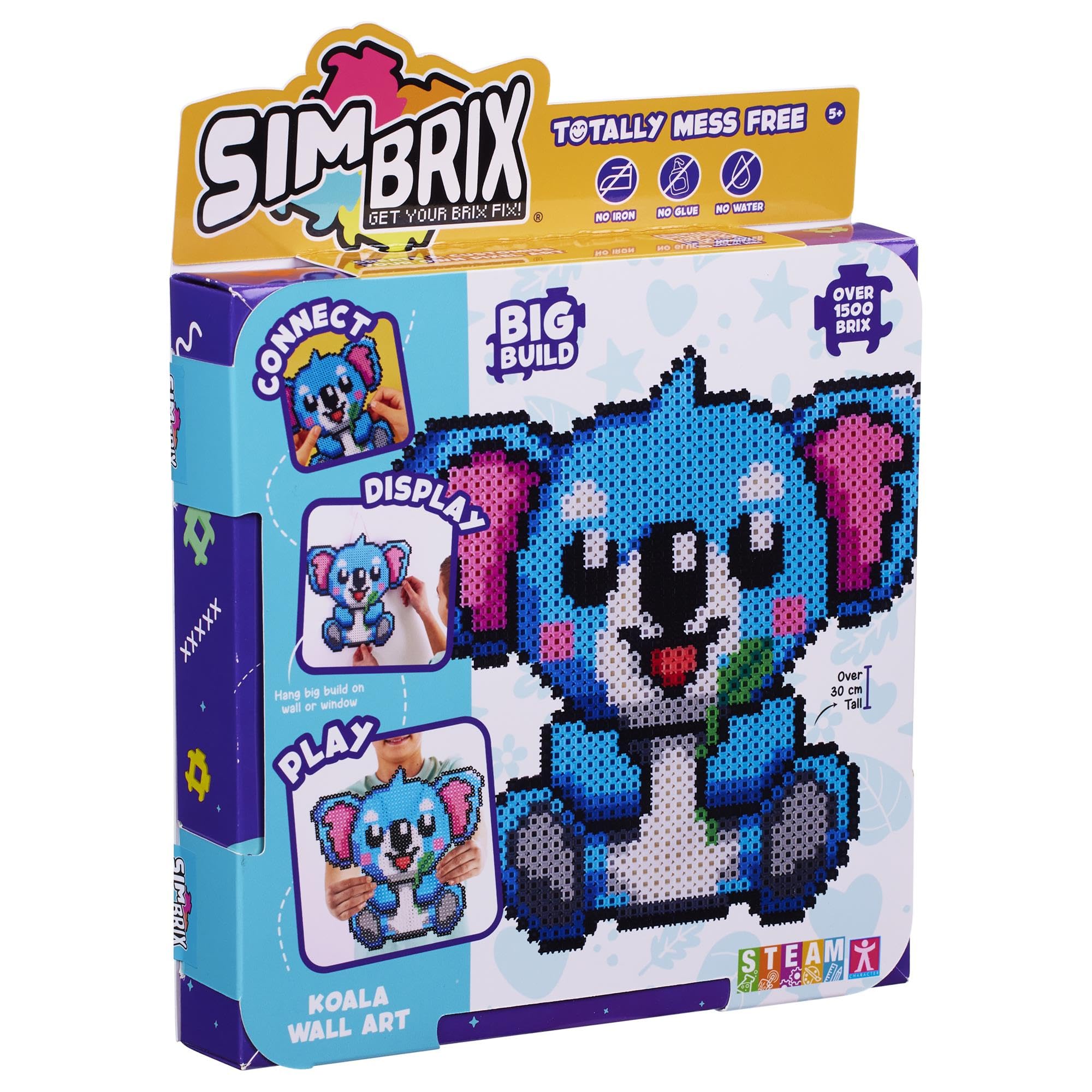 Simbrix 08251 Big Builds Koala 1500+ brix crafts toys for boys and girls Pixel wall art and 3D display, Multicolour