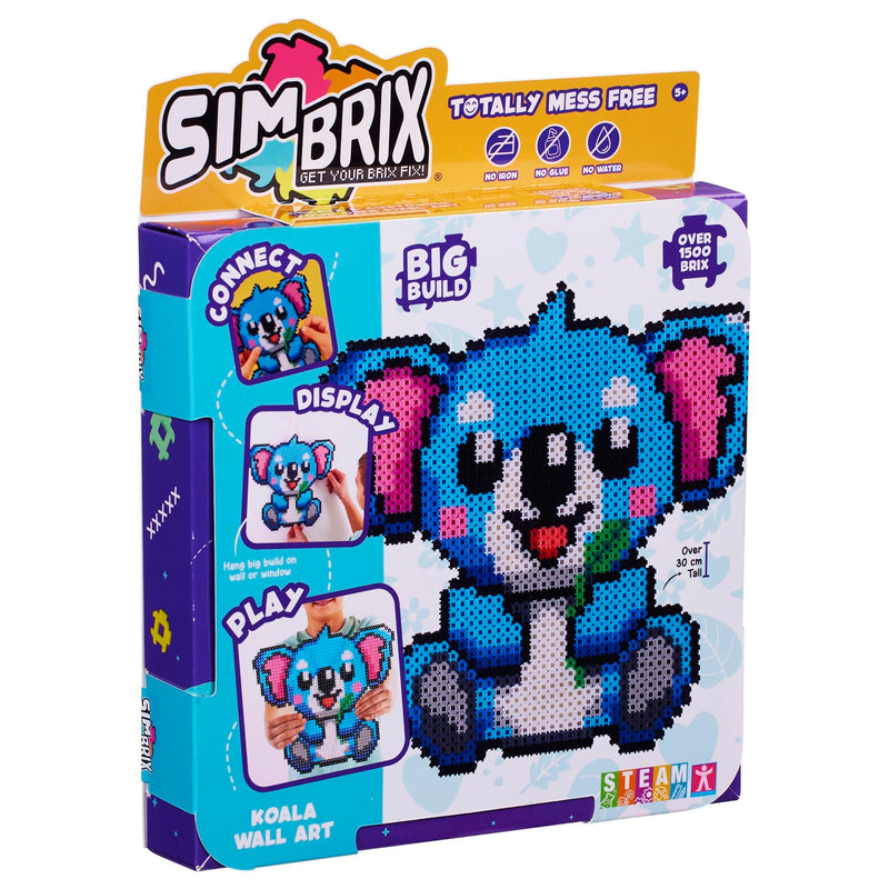 Simbrix 08251 Big Builds Koala 1500+ brix crafts toys for boys and girls Pixel wall art and 3D display, Multicolour
