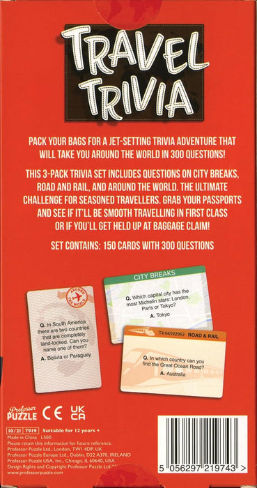 Professor Puzzle | Travel Trivia | Party Game | Ages 12+ | 2+ Players