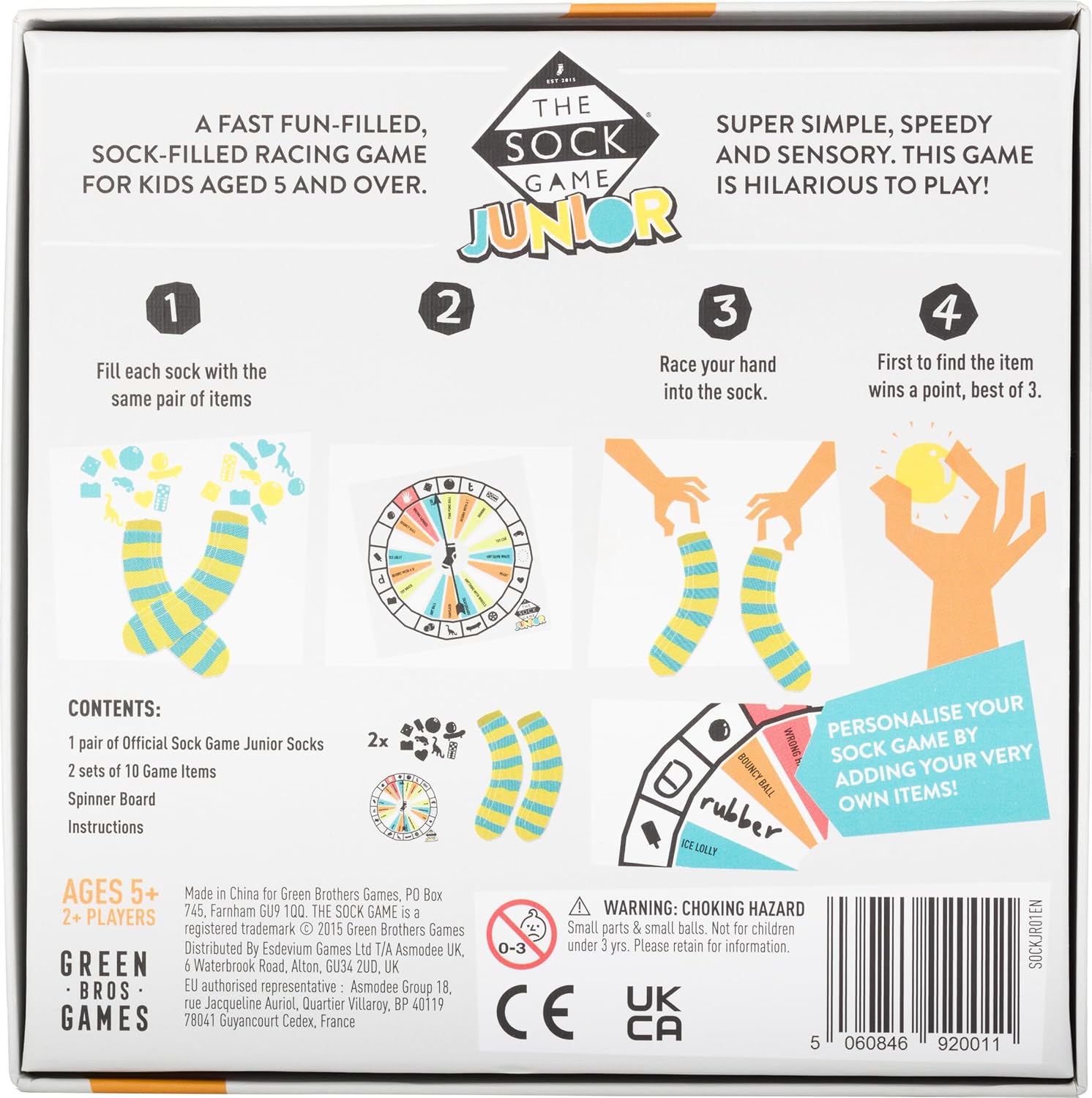 Green Brothers Games | The Sock Game Junior | Family Game | Ages 5+ | 2+ Players | 15+ Minutes Playing Time