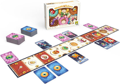 Juego de mesa Monstrolicious – Juego de estrategia familiar con monstruos y postres peculiares, emocionantes minijuegos y sorpresas, a partir de 10 años, 2 jugadores, 10 minutos de tiempo de juego