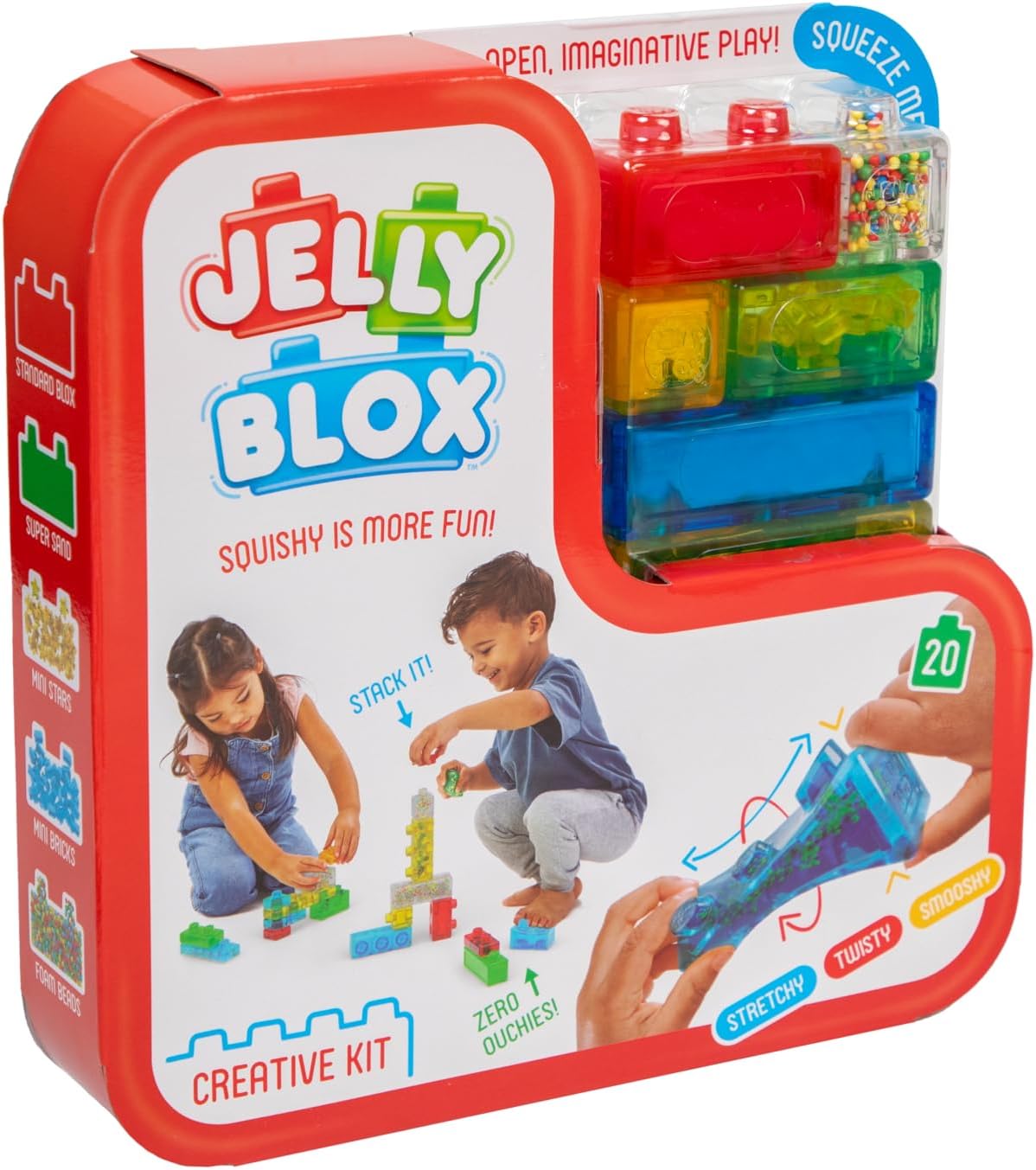 GOLIATH Jelly BLOX - Creative Kit, Bauspielzeug ab 2 Jahren, mit 20 Sensorische Bausteine, Konstruktion Spielzeug für Kinder, Sensory Play mit Bunte Spielsteinen