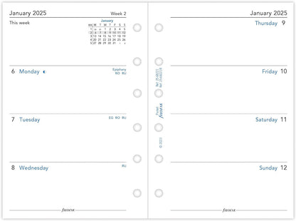 Pocket Week on two pages English 2025
