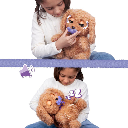 BABY PAWS Love and Care Labradoodle, Interactive Plush Puppy that Reacts to your Inputs in 7 Different Ways, With 3 Accessories, You can Take it Anywhere with it's Bag, Toy for Kids Age 4 and Up