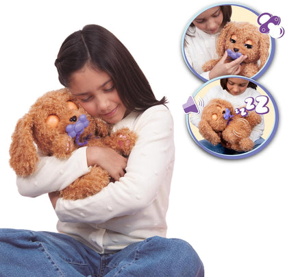 BABY PAWS Love and Care Labradoodle, Interactive Plush Puppy that Reacts to your Inputs in 7 Different Ways, With 3 Accessories, You can Take it Anywhere with it's Bag, Toy for Kids Age 4 and Up